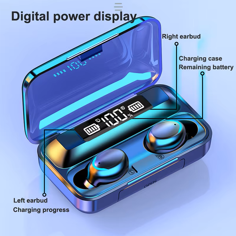 F9 PowerBuds™ - Audífono Inalámbricos Con Power Bank